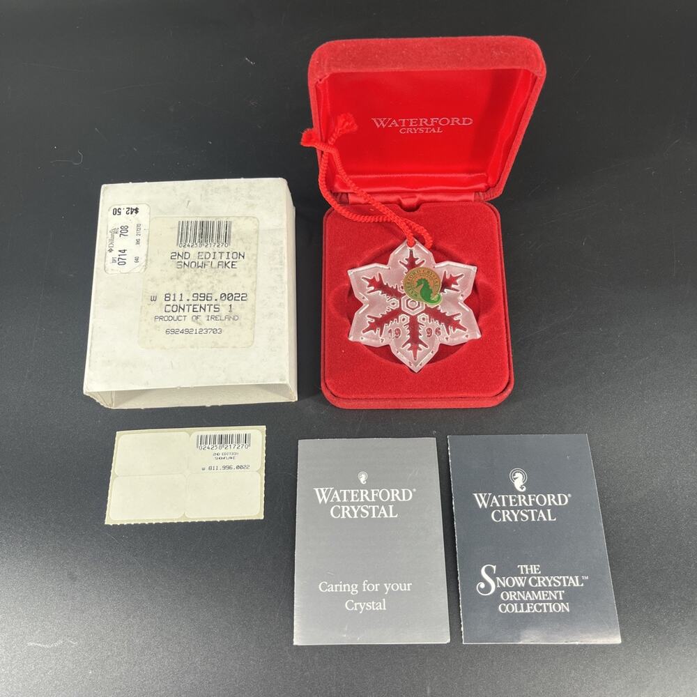 Waterford Crystal SNOW CRYSTAL ORNAMENT COLLECTION 2nd Edition Annual 1996